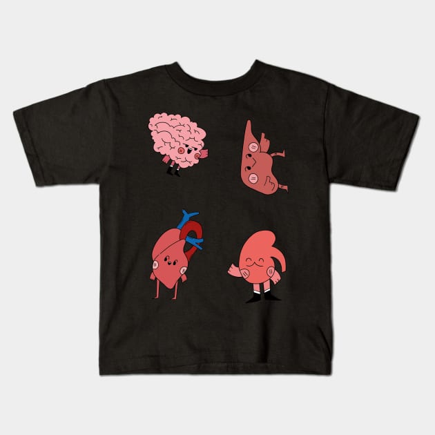 Cute Anatomy Internal Organs Body Kids T-Shirt by Lapiiin's Cute Sticker